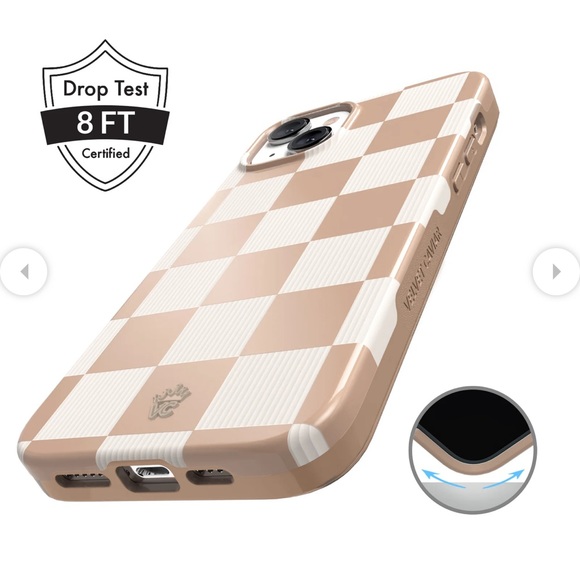 Fall velvet caviar nude vibe checker iPhone 15 case - Picture 3 of 5